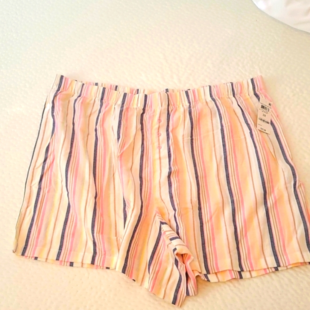 Stripped Pajama Shorts